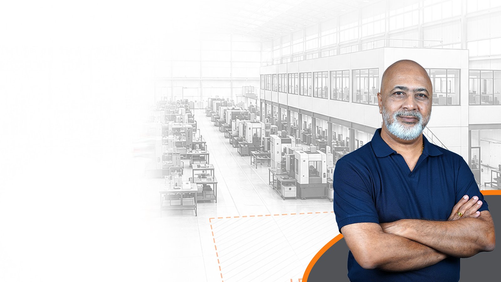 Minish Umrani, Founder of OptiSpace, in a factory